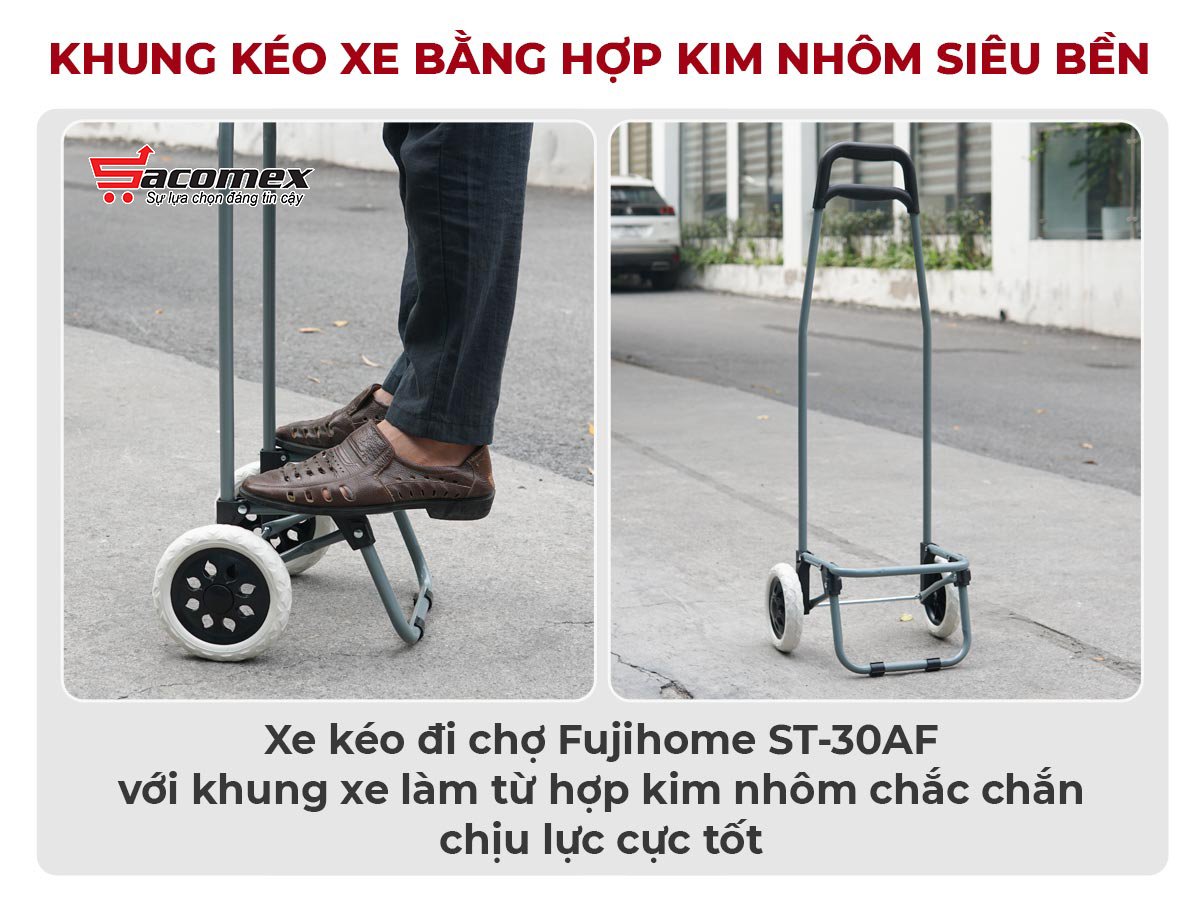 Đặc điểm nổi bậc của xe kéo đi chợ kèm túi tiện lợi Fujihome ST-30AF