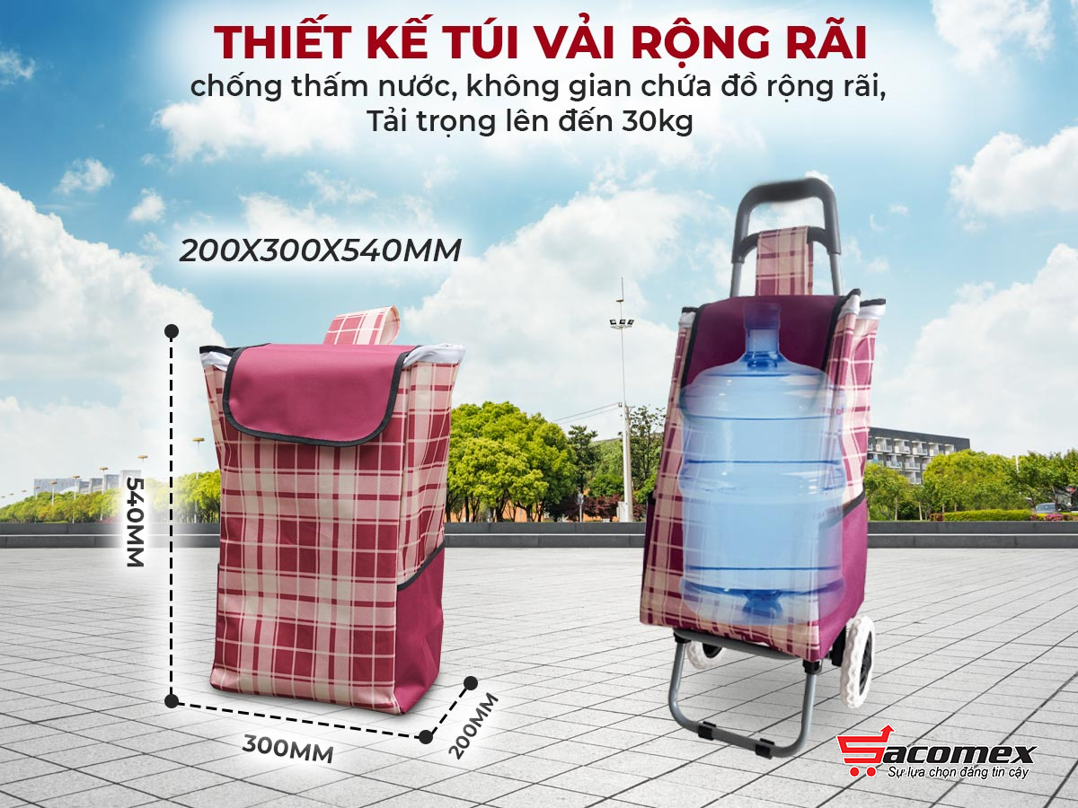 Đặc điểm nổi bậc của xe kéo đi chợ kèm túi tiện lợi Fujihome ST-30AF