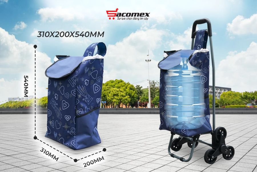 Đặc điểm nổi bật của xe kéo đi chợ leo cầu thang kèm túi tiện lợi Fujihome ST-30D6