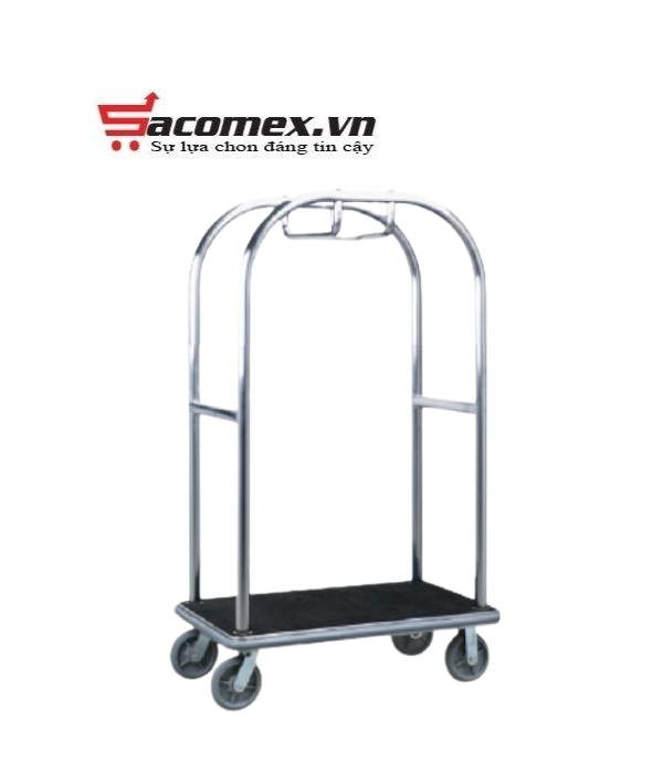 Xe đẩy hành lý khách sạn inox trắng HTIXL02