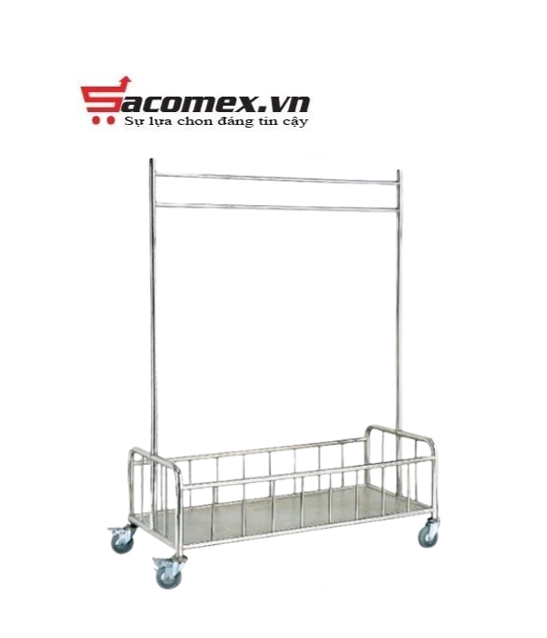 Xe đẩy đồ giặt là inox trắng HVIXL-13-SG